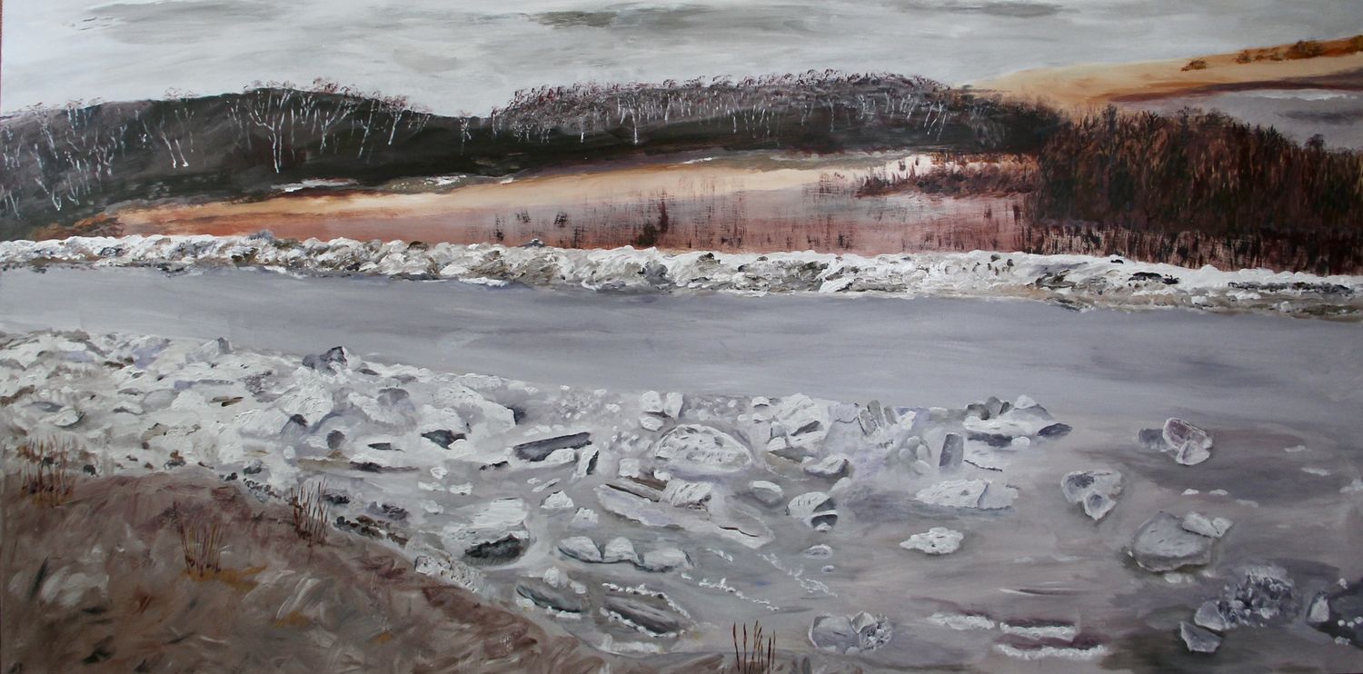 Battle River Breakup 4 by Rod McLaren