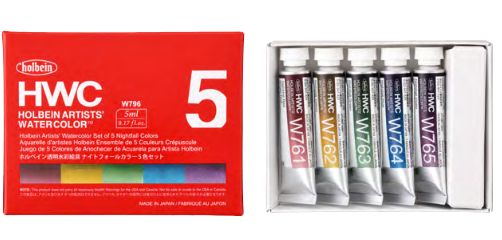 Holbein Artist Watercolour Nightfall Set of 5 5ml