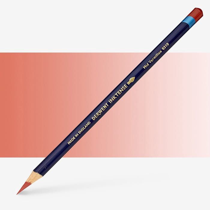 Derwent Inktense Mid Vermilion Pencil