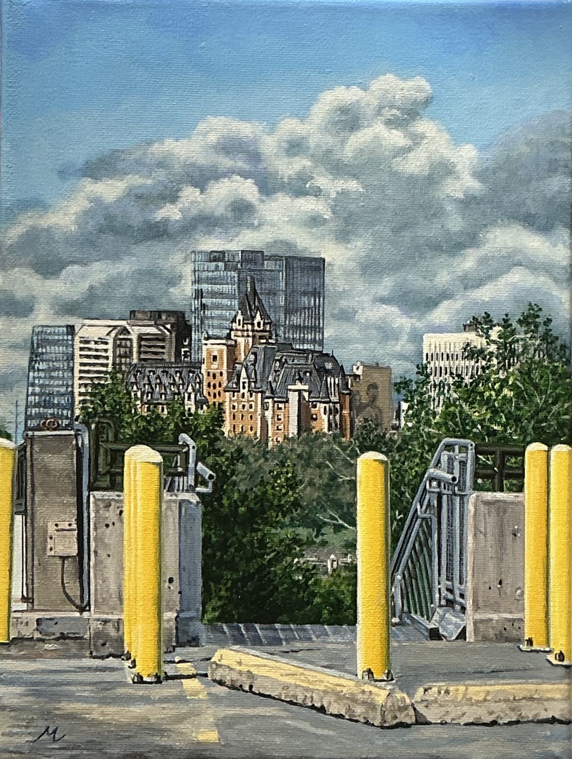 Yellow Pylons by Michael Martin