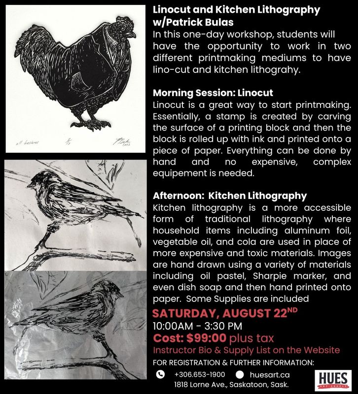 Linocut and Kitchen Lithography Aug 22 P Bulas