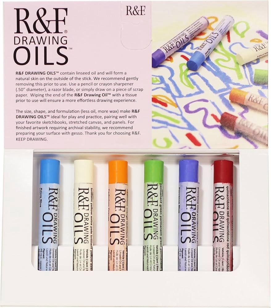 R &amp; F Drawing Oil Modern Set 6pc