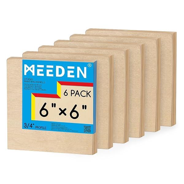 Meeden Wood Panel Pack 6 x 6 x 3/4 Inch 6 Pack