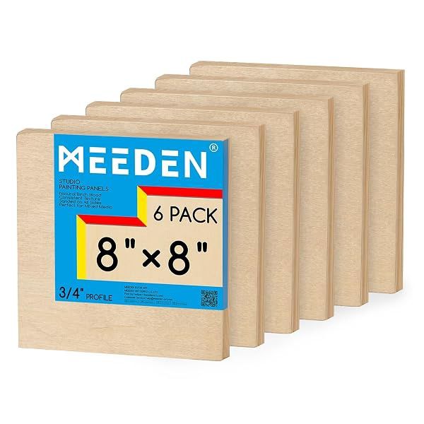 Meeden Wood Panel Pack 8 x 8 x 3/4 Inch 6 Pack
