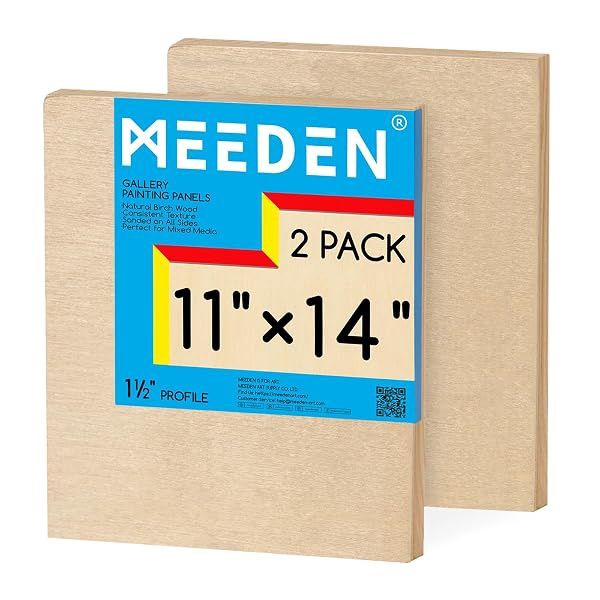Meeden Gallery Wood Panel Pack 11 x 14 x 1 1/2 Inch 2 Pack