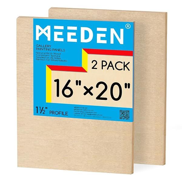 Meeden Gallery Wood Panel Pack 16 x 20 x 1 1/2 Inch 2 Pack