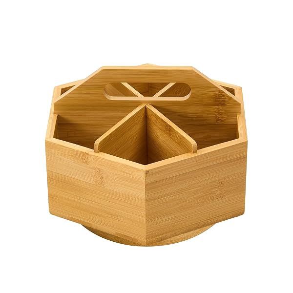 Meeden Bamboo Rotating Art Supply Desk Organizer