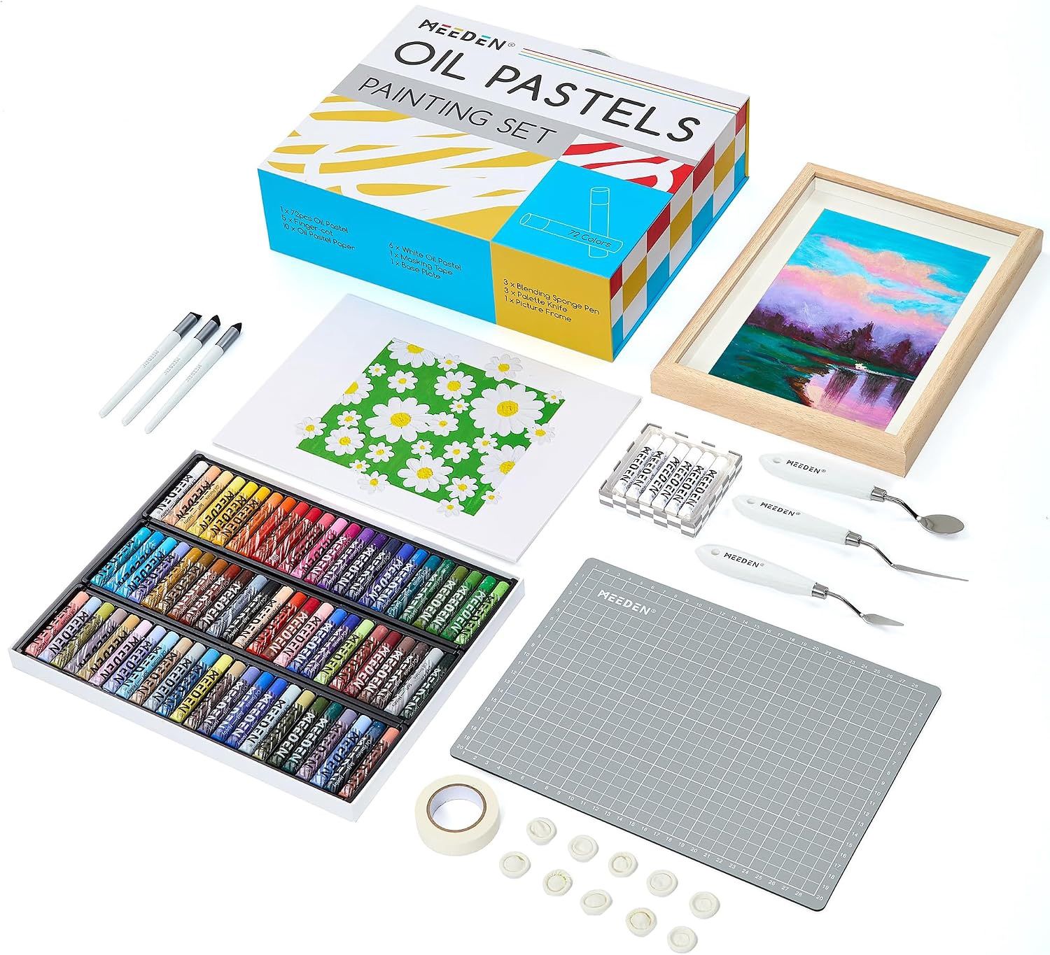 MEEDEN Soft Oil Pastels Complete Art Kit 72 Colors