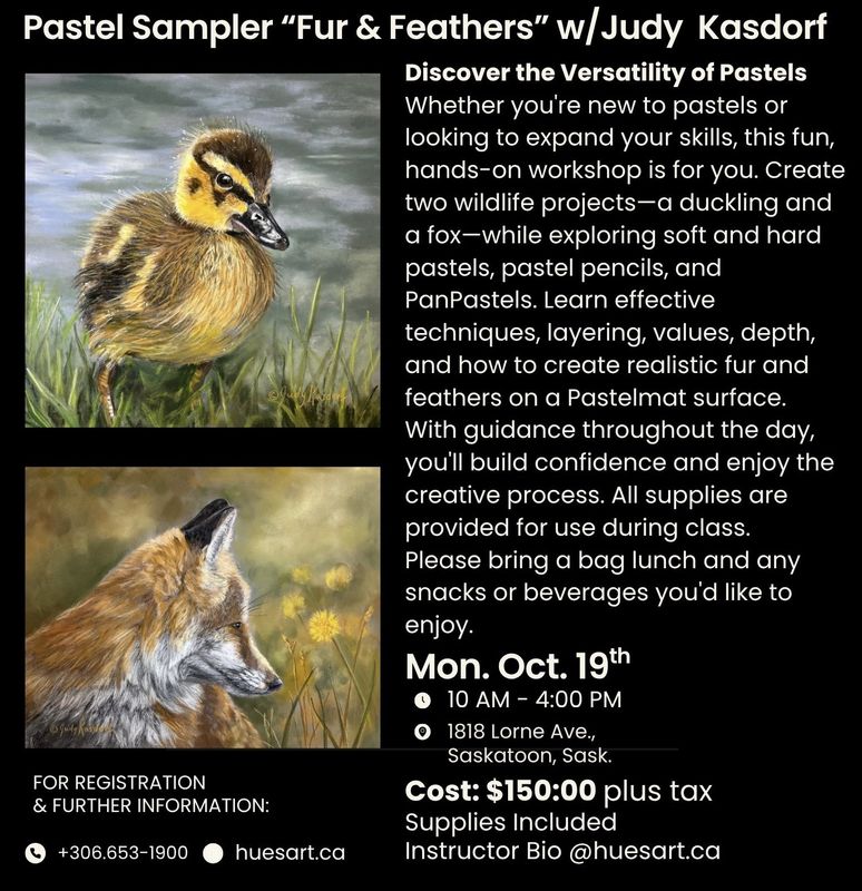Oct 19 Fur and Feathers Pastel Workshop J Kasdorf
