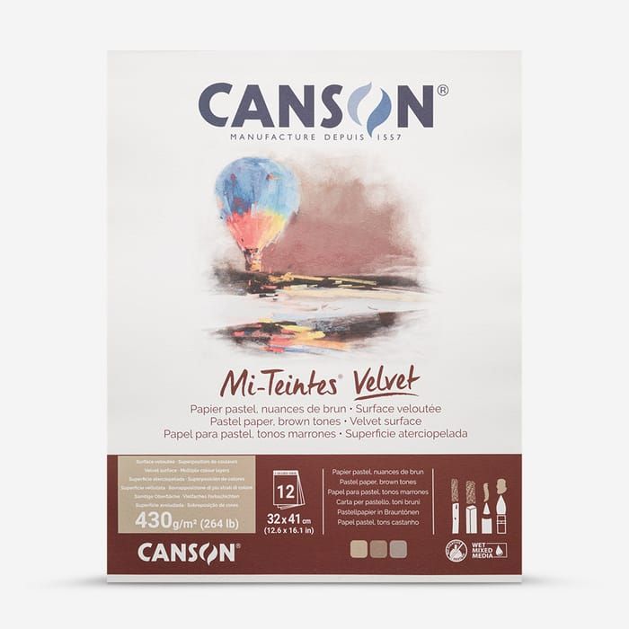 Canson Mi-Tientes Velvet Brown Tones 12x16 12 Sheets