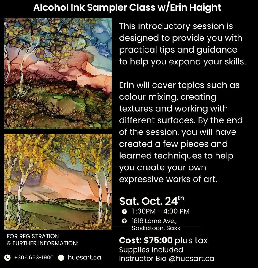 Oct 24 Alcohol ink Sampler with Erin Haight