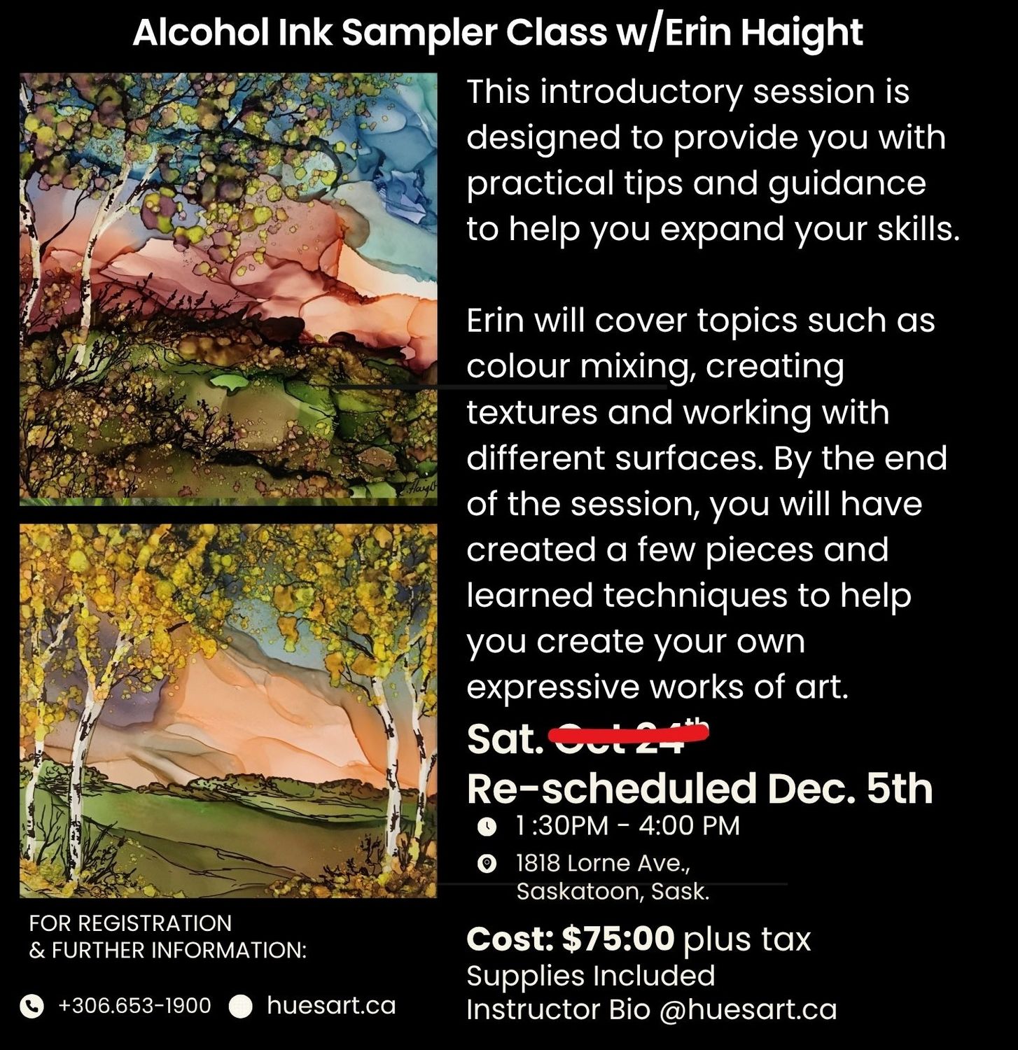Dec 5 Alcohol ink Sampler with Erin Haight