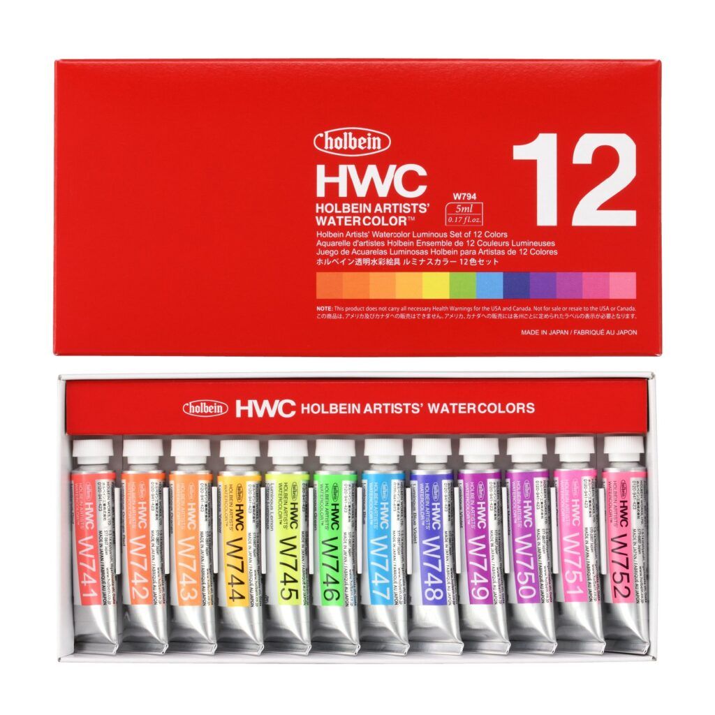 Holbein Artist Watercolour Luminous Set of 12 5ml