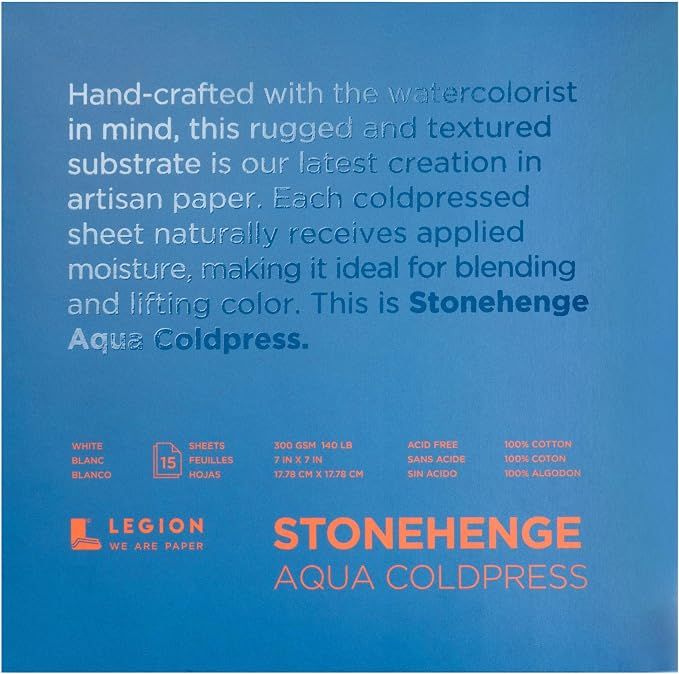 Stonehenge Aqua Cold Press Block 7x7 White