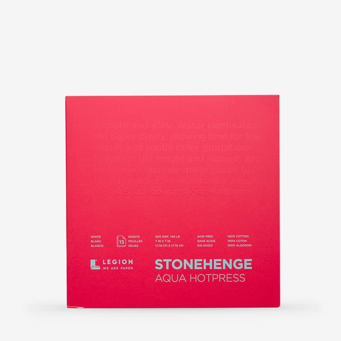 Stonehenge Aqua Hot Press Block 7x7 White