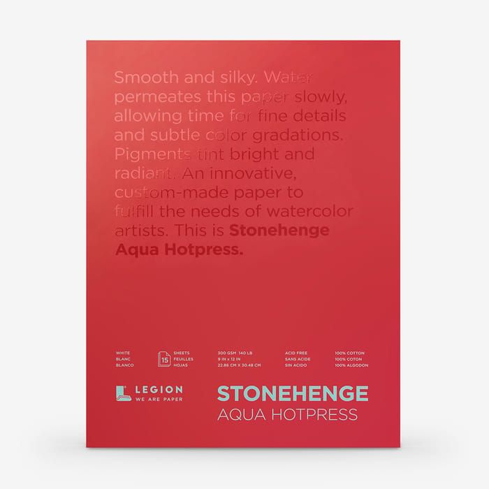 Stonehenge Aqua Hot Press Block 9x12 White