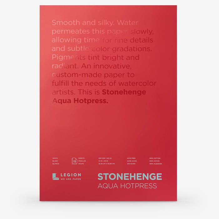 Stonehenge Aqua Hot Press Block 12x16 White