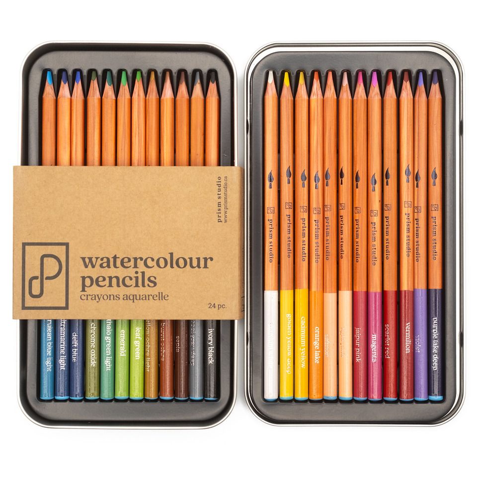 Prism Studio Watercolour Pencil Set 24 Pc Tin