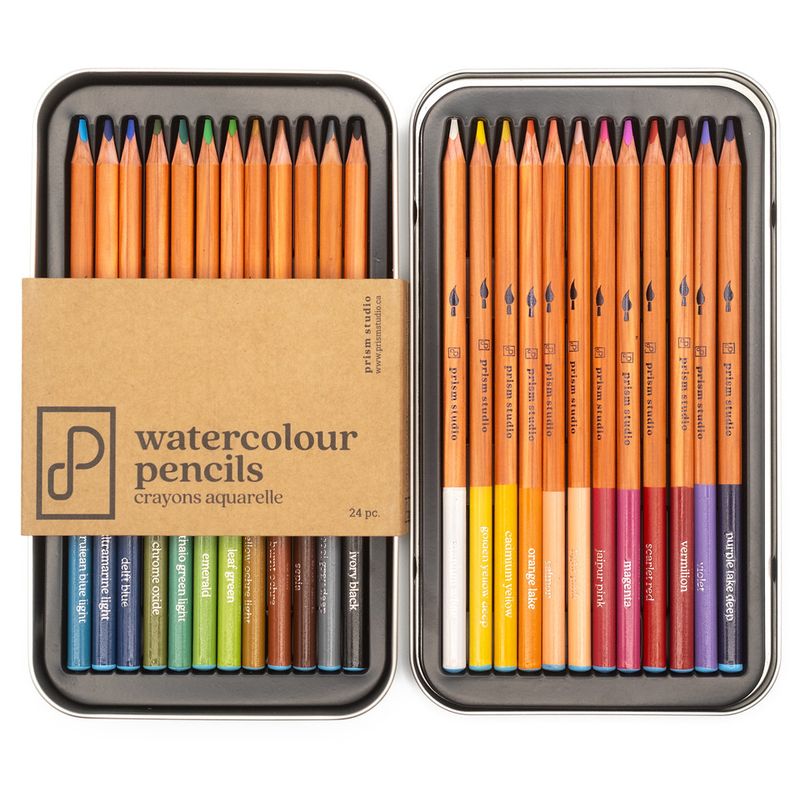Prism Studio Watercolour Pencil Set 24 Pc Tin Prism Studio Watercolour Pencil Set 24 Pc Tin