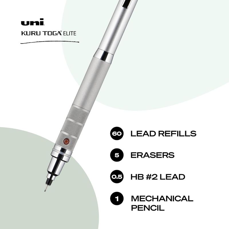 Uni-ball Kuru Toga Elite Mechanical Pencil 0.5mm – Silver