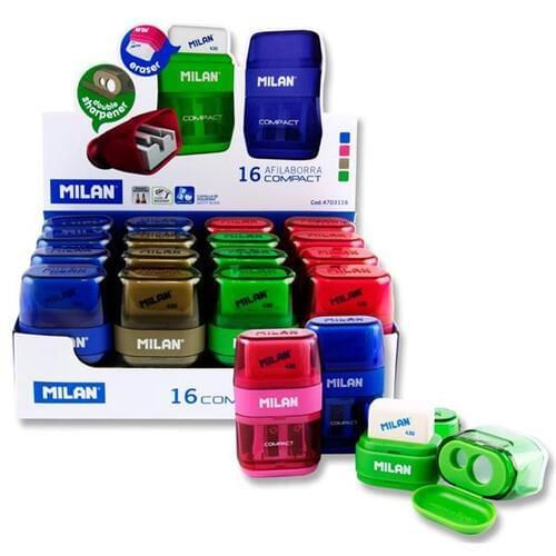 Milan Compact 2-Hole Sharpener with Eraser