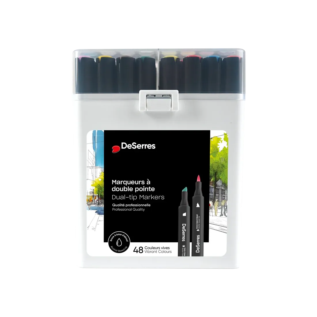 Pro Dual-Tip Alcohol Markers – Set of 48