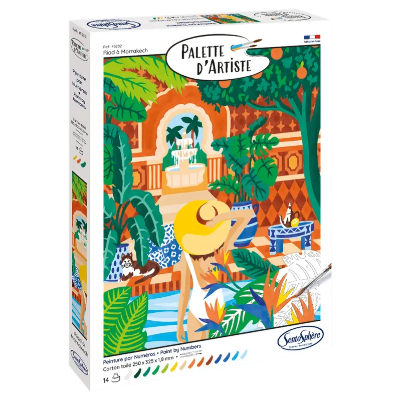 Artist Palette Riad in Marrakech Paint by Numbers Kit