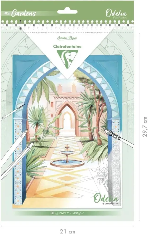 Clairefontaine Odelia Gardens Mixed Media Colouring Pad – A4