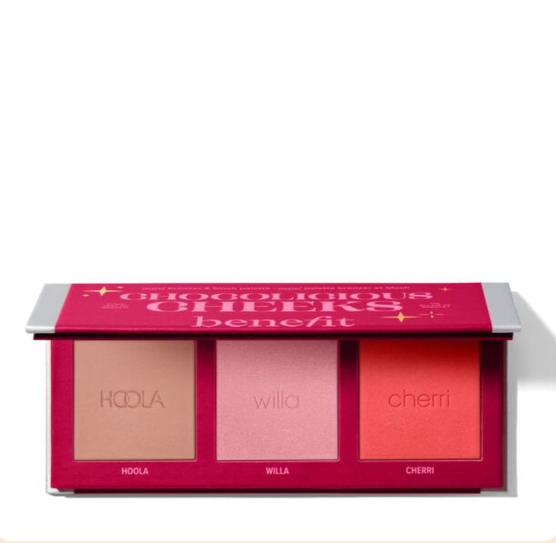 Benefit pallete minis bronzer mat,blush rose délicat,blush rouge cerise lumineux