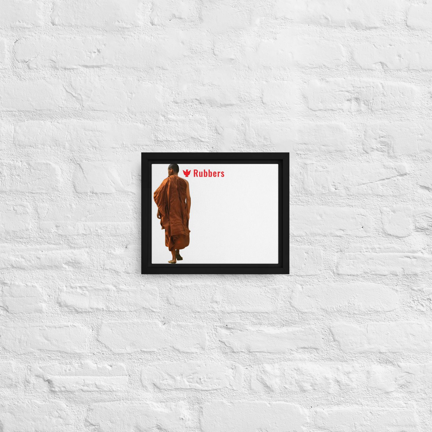 Buddhist monk framed canvas