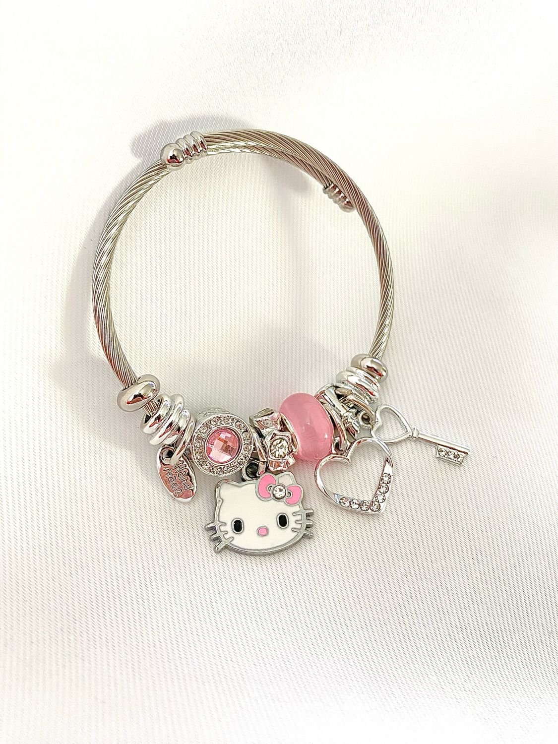 HeIIo Kitty Pink Charm Bangle Bracelet