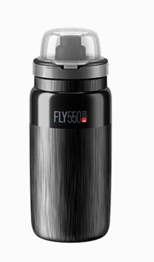 ELITE FLY MTB TEX 有蓋水壺, 顏色: 黑色, 大小: 550ML