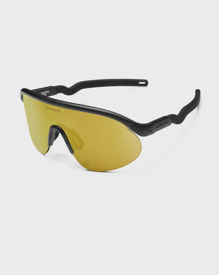 OLIVIO &amp; CO Youth Semi-Rim Sports Sunglasses, Colour: Lava Grey with Colored Coating – Black-Gold Lens, 系列: Half Rim, 適用年齡: 7-12歲