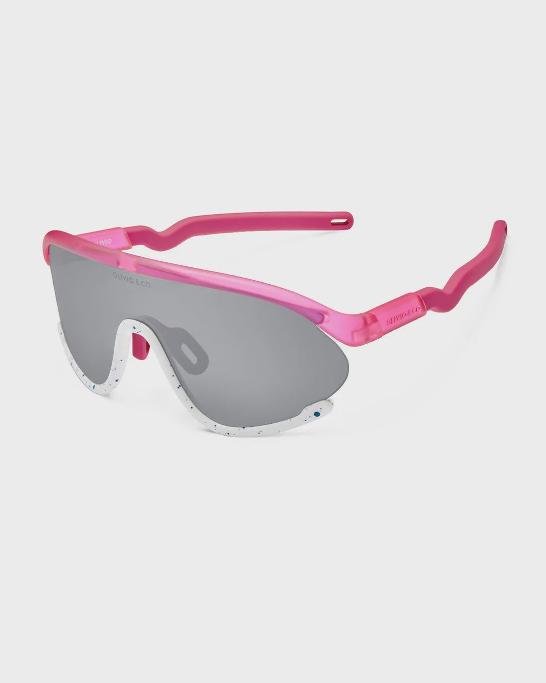 OLIVIO &amp; CO Full-Rim Sports Sunglasses for Teens &amp; Adults, Series: 全框, Recommended Age: 12歲+, 顏色: 火烈鳥氣泡 配 彩膜鏡片