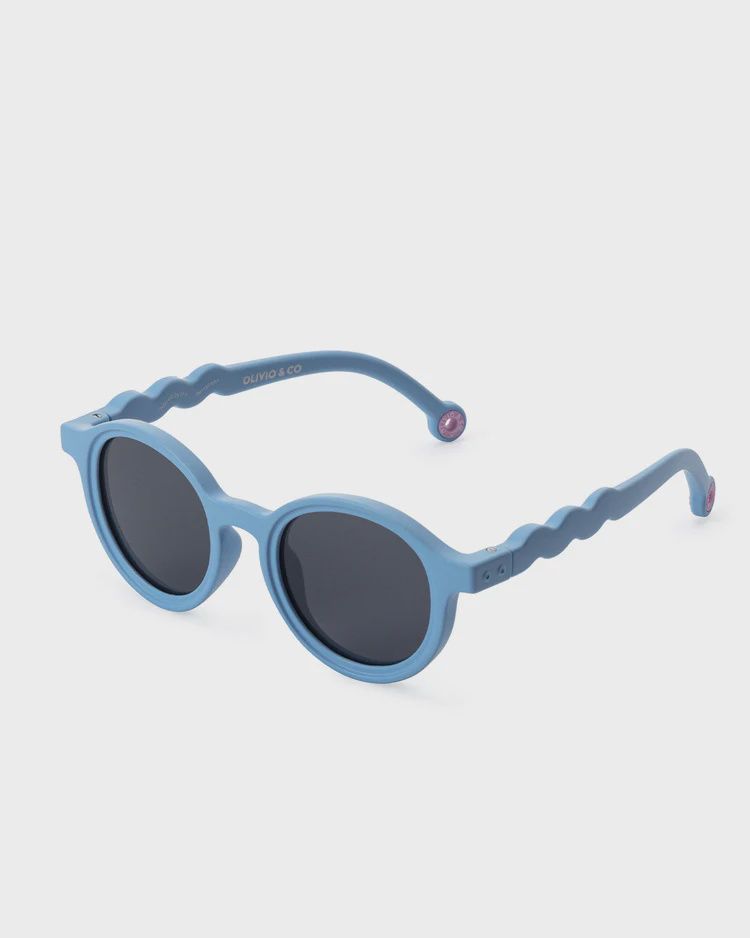 OLIVIO &amp; CO Oval Sunglasses for Infants and Toddlers, 顏色: 瑚礁藍 配 全色片/灰片, Series: 珊瑚系列, Recommended Age: 0-3歲