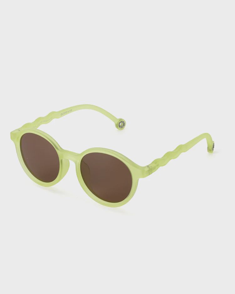 OLIVIO &amp; CO Oval Sunglasses for Teens and Adults, Series: 柑橘系列, Recommended Age: 12歲+, 颜色: 酸橙綠 配 全色片/茶片
