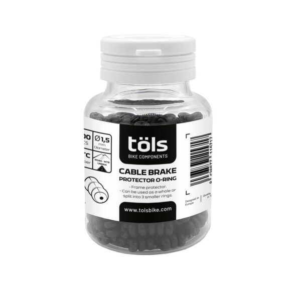 TÖLS CABLE BRAKE PROTECTOR O-RING 1,5MM. BLACK (200PCS)