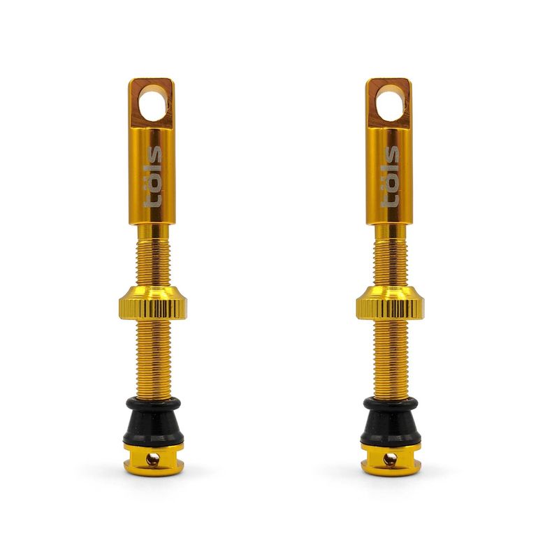 TÖLS TUBELESS ALUMINIUM PRESTA VALVES KIT 44 MM GOLD  ​