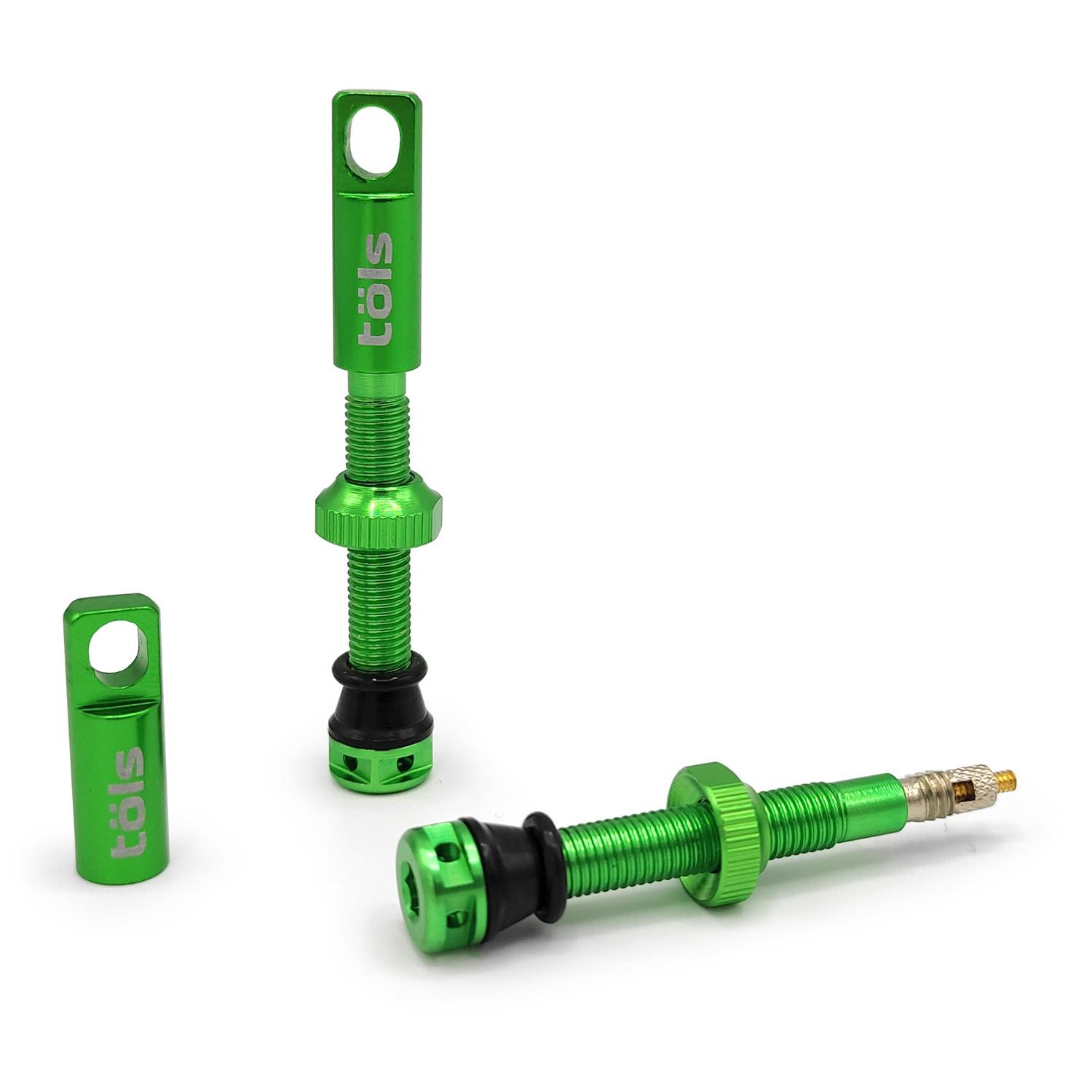 TÖLS TUBELESS ALUMINIUM PRESTA VALVES KIT 44 MM GREEN