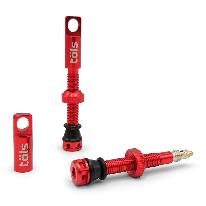 TÖLS TUBELESS ALUMINIUM PRESTA VALVES KIT 44 MM RED