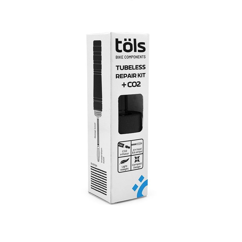 TÖLS TUBELESS REPEAR KIT CNC BLACK + CO2 ADAPTER