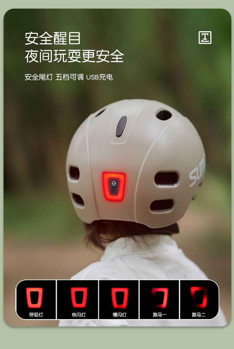 SUNRIMOON Kids Helmet Tail Light CS-86, Series: 尾燈, Colour: 黑色