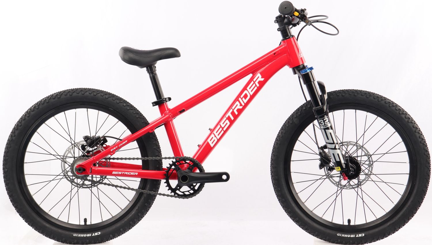 BESTRIDER 20 Hydraulic Disc Dirt Jump Bike (DJ20), Fork: 快拆氣叉, Version: 單速, Colour: 中國紅