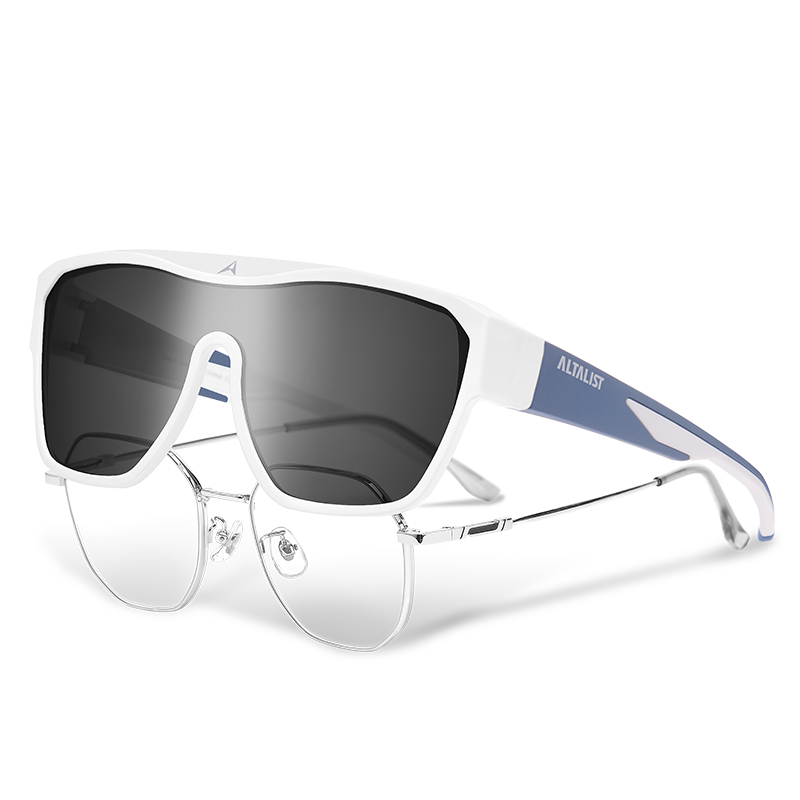 ALTALIST OG Over Glasses Sunglasses, Frame Color: 大地藍框, Lens Colors: 月光銀鏡