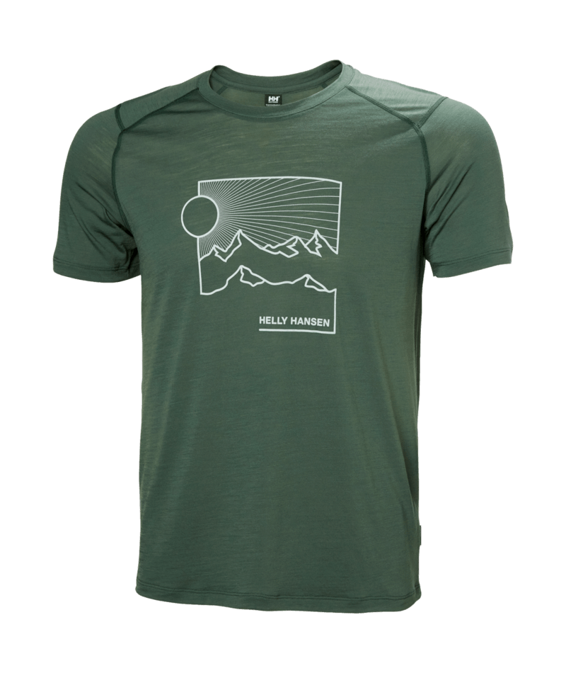 Helly Hansen Durawool Graphic T-Shirt, Color: Jungle Green, Size: Small