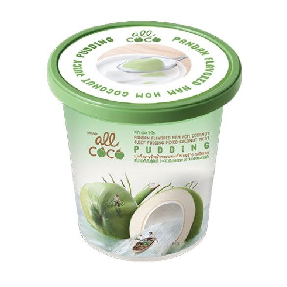 Frozen Coconut Juicy Pudding, flavour: Pandan