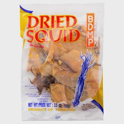 BDMP Dried Squid Unpeeled 4in