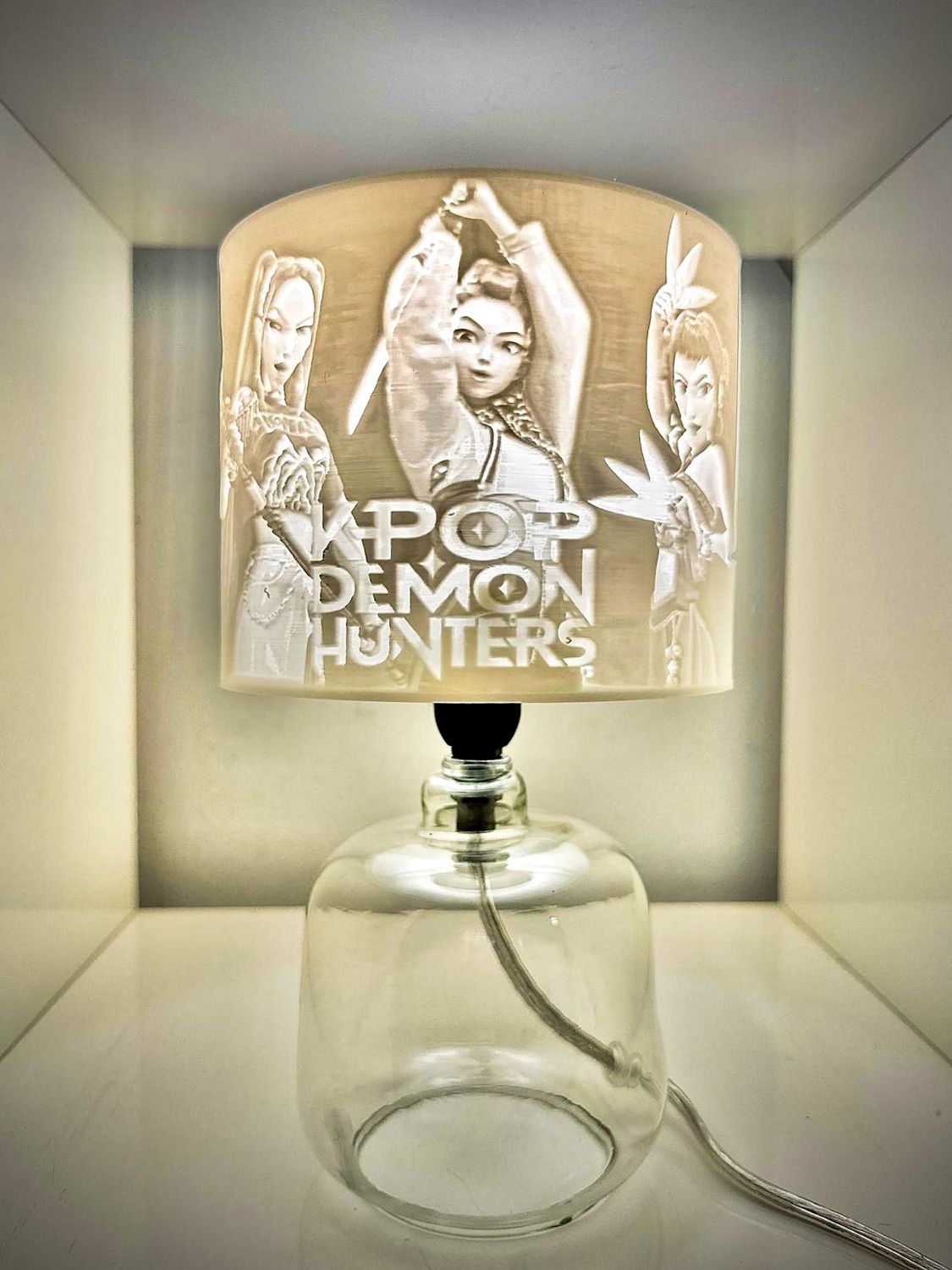 KPOP Demon Hunter inspired lamp (glass base)