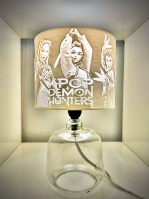 KPOP Demon Hunter inspired lamp (glass base)