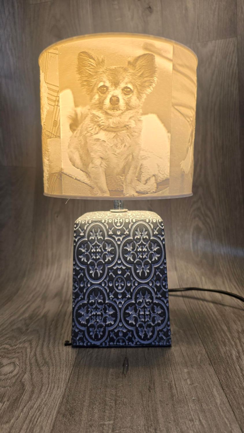 Photo lamp with ( stone base)
